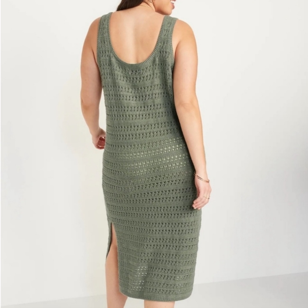 Old Navy Green Crochet Midi Dress
